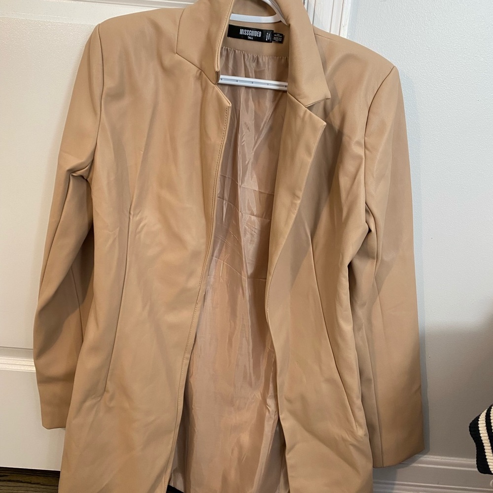 Leather Blazer Coat